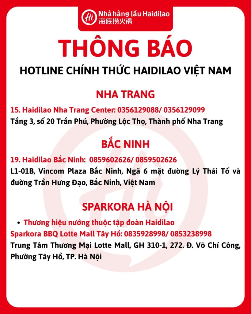 Haidilao Nha Trang - Bắc Ninh